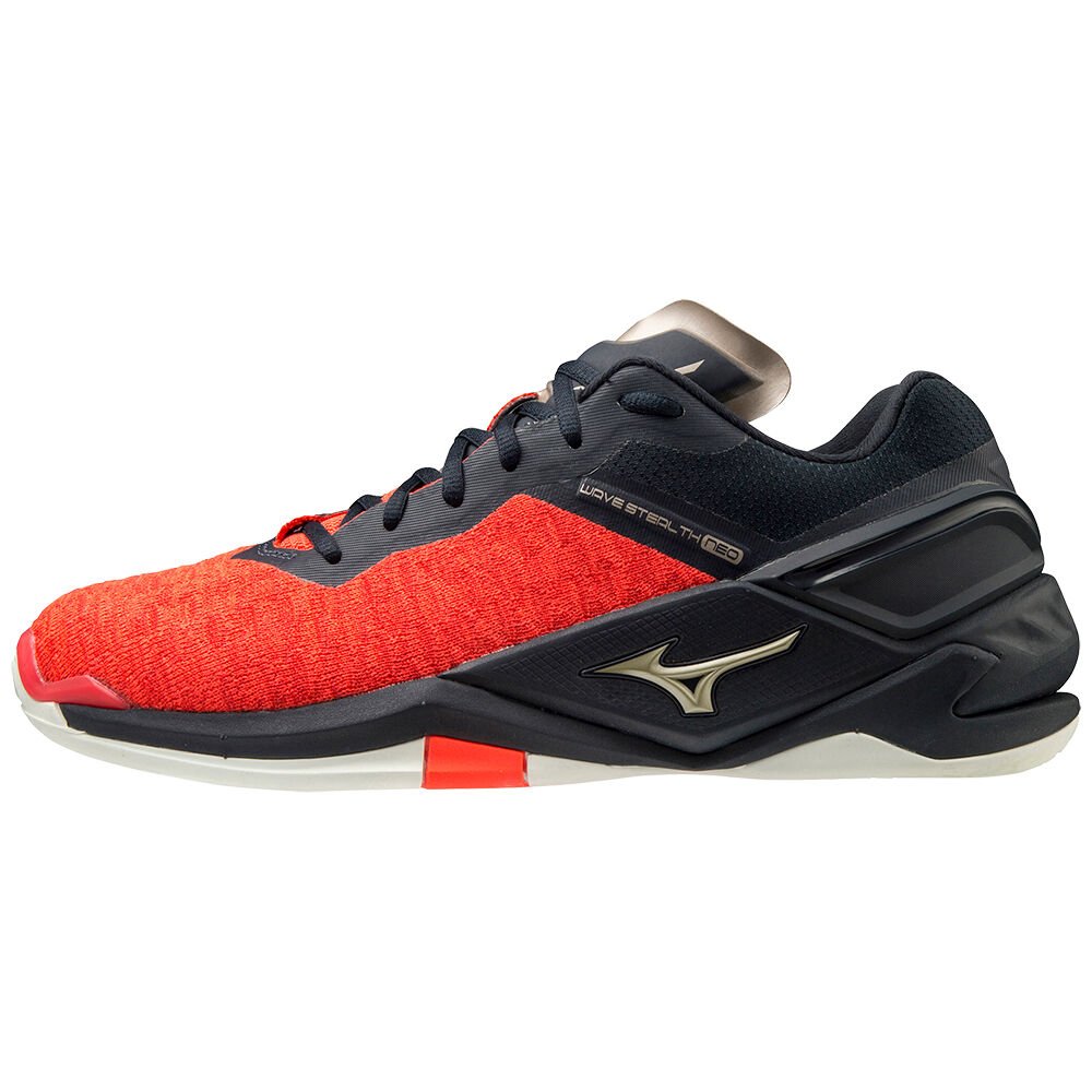 Zapatillas Balonmano Mizuno Wave Stealth Neo Mujer Negras/Naranjas/Doradas Ofertas OCPU-93574